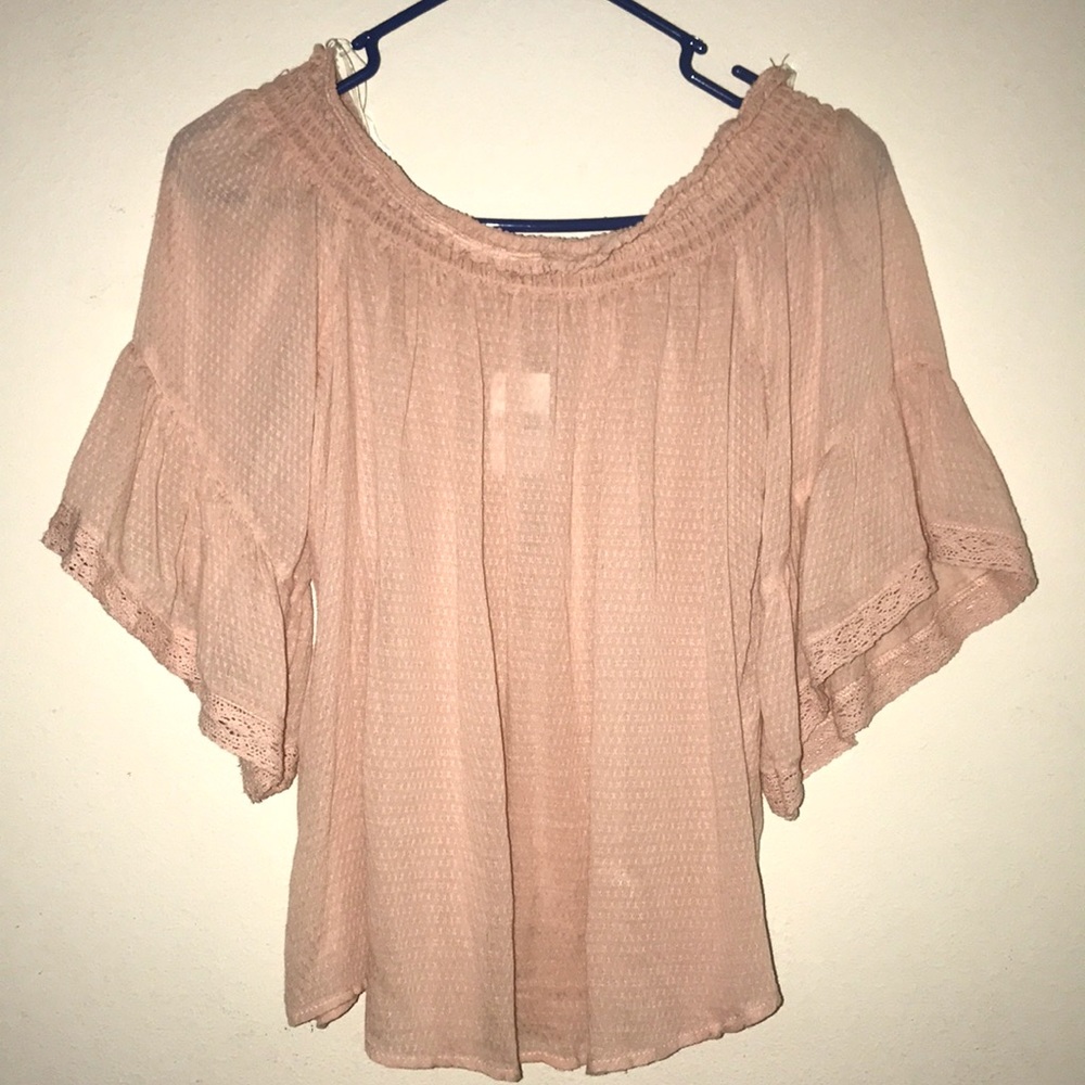 Pink off the shoulder blouse
